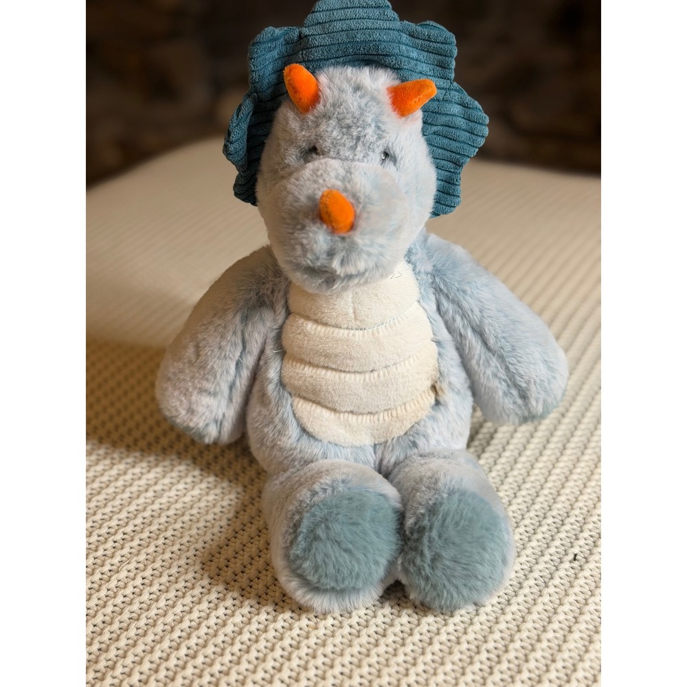 Mary Meyer Putty Dino Triceratops Blue Soft Stuffed Animal Plush Toy